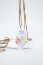 swarovski κολιε ροζ χρυση αλυσιδα