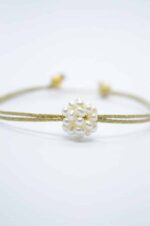 pearls bracelet gold yarn