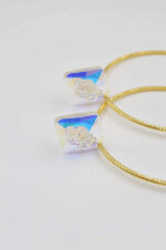 Επιχρυσωμένα σκουλαρίκια κρίκοι με Swarovski - Image 3