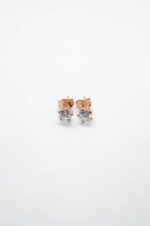 zircon earrings gold rose silver