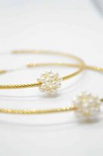 Pearl hoop earrings gold