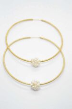 Pearl hoop earrings gold