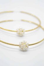 Pearl hoop earrings gold