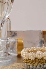 Handmade wedding rings case silver-gold with pearls - Image 3