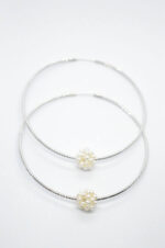 Pearl hoop earrings gold