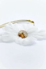 swarovski gold bracelet white flower