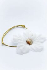 swarovski gold bracelet white flower
