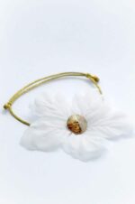 swarovski gold bracelet white flower