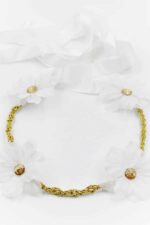flowers white gold swarovski wreath