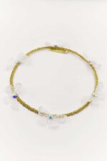 wreath hair accessory butterflies swarovski gold white