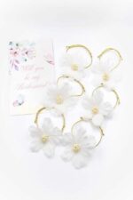 flowers pearls bracelets white gold