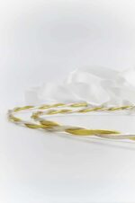 silver gold white satin