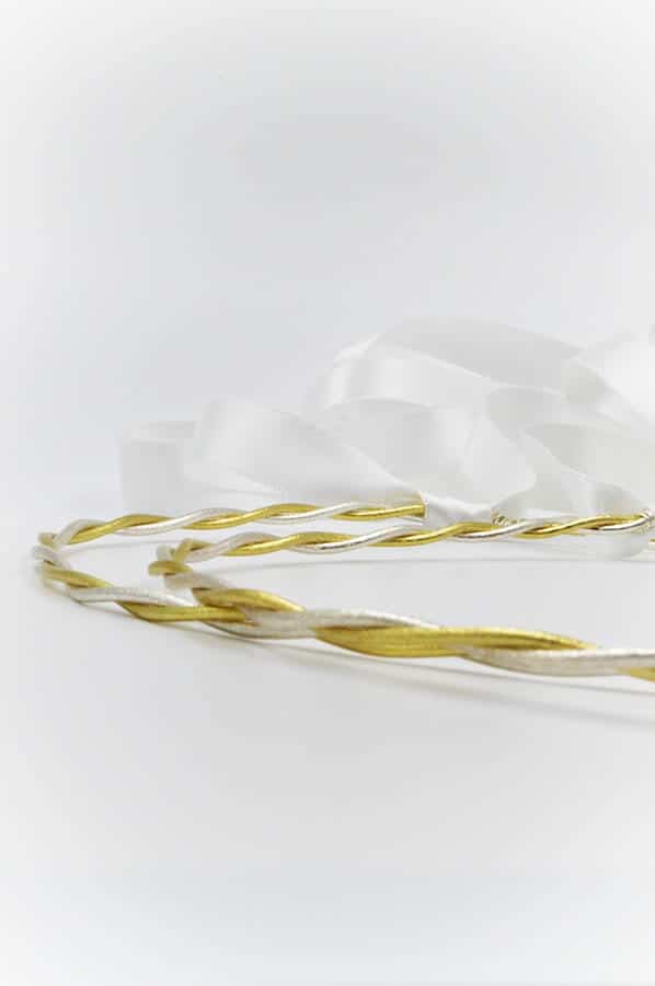 silver gold silk ribbon