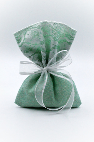 green lace pouch tulle ribbon bow