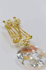 Χτενάκι μαλλιών με κοχύλι Swarovski και μαργαριτάρια - Image 2