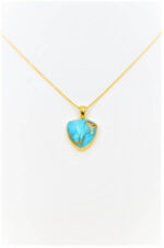Gold plated silver necklace with mineral stone "Turquoise"