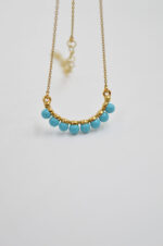 Gold plated necklace with semiprecious stones - Image 2