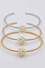 925° sterling silver handcuff with pearls - Image 3