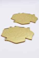 Σετ σουβέρ τριαντάφυλλο χρυσό plexiglass (4τμχ) - Image 2