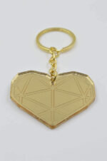 Geometric heart keychain