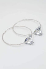 925° ασημένια σκουλαρίκια κρίκοι με Swarovski - Image 3
