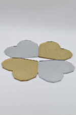 Set of hearts coasters with titles for the wedding table (4pcs)