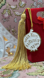 Metallic decorative charm with wishes 2026 pomegranate with enamel - Image 2