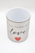 "Do all things with Love" ασημί κούπα