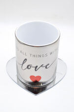 "Do all things with Love" ασημί κούπα - Image 5