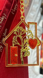 Decorative charm home with red enamel heart 2026