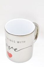 "Do all things with Love" ασημί κούπα - Image 6