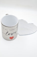 "Do all things with Love" ασημί κούπα - Image 2
