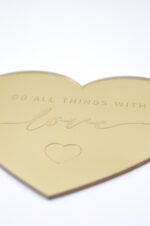 "Do all things with Love" σουβέρ/διακοσμητικό χρυσό plexiglass (4 τεμάχια) - Image 2