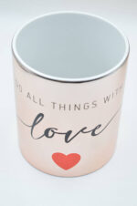 "Do all things with Love" ροζ χρυσή κούπα