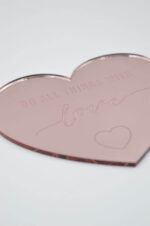 "Do all things with Love" σουβέρ/διακοσμητικό ροζ χρυσό plexiglass - Image 4