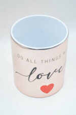 "Do all things with Love" ροζ χρυσή κούπα - Image 3
