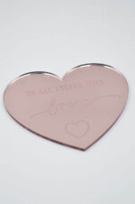 "Do all things with Love" σουβέρ/διακοσμητικό ροζ χρυσό plexiglass - Image 2