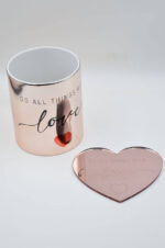 "Do all things with Love" σουβέρ/διακοσμητικό ροζ χρυσό plexiglass - Image 3