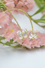 Easter pink candle with Swarovski & plexiglass butterflies - Image 3