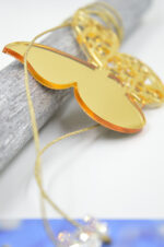 Silver candle with gold plexiglass butterfly - Image 6