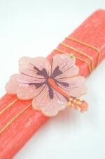 Easter candle with plexiglass pink hibiscus - Image 3