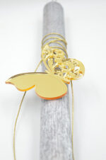 Silver candle with gold plexiglass butterfly - Image 2