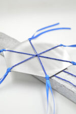 Easter silver candle with handmade blue kite - Image 2