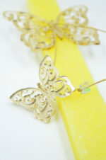 Easter candle with gold plexiglass butterfly - Image 3