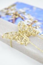 Scented easter candle with Swarovski & plexiglass butterflies
