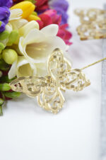 Easter silver candle with gold plexiglass butterfly - Image 4