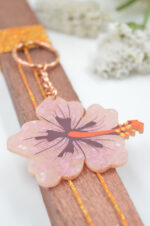 Bronze easter candle with plexiglass keychain pink hibiscus - Image 3