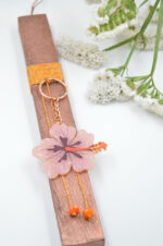 Bronze easter candle with plexiglass keychain pink hibiscus - Image 2