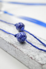 Easter silver candle with handmade blue kite - Image 3