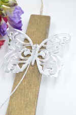 Easter gold candle with silver plexiglass butterfly - Image 2